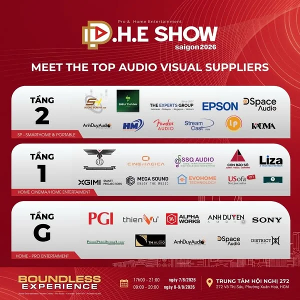 Sơ đồ nhà cung cấp P.H.E Show Saigon 2026 — District M tại Tầng G Home Pro Entertainment
